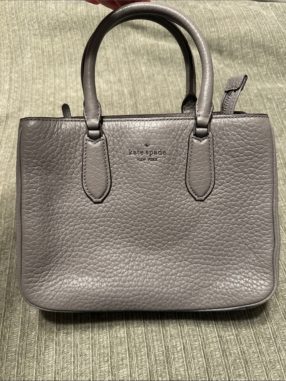 kate spade Pebbled Leather Satchel in Gray